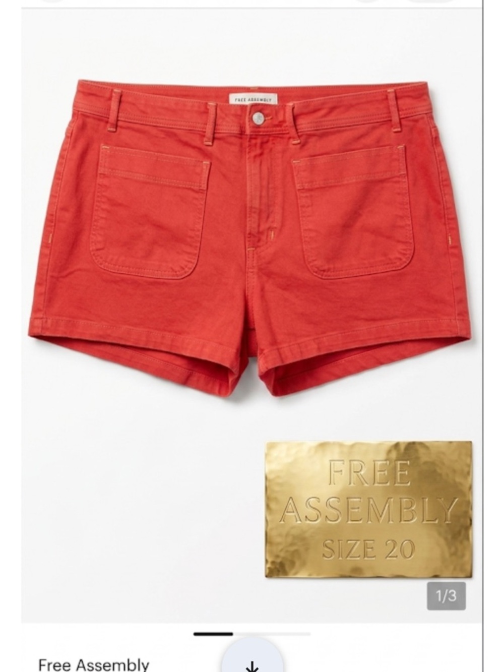 Women’s Rust  Denim Jean Shorts with Front Patch Pockets  size 20
